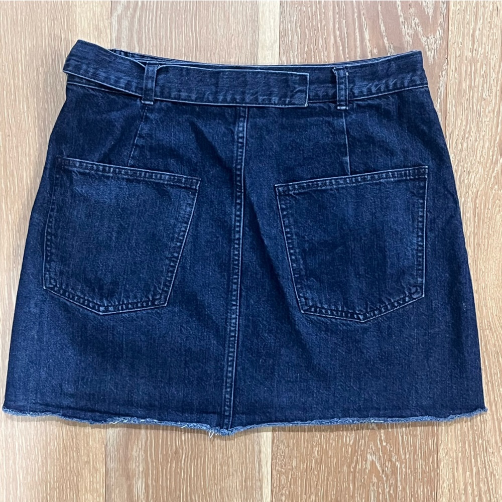 Madewell Denim Raw-Hem Mini Wrap Skirt in Smithe wash - Picture 7 of 10